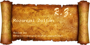 Rozsnyai Zoltán névjegykártya